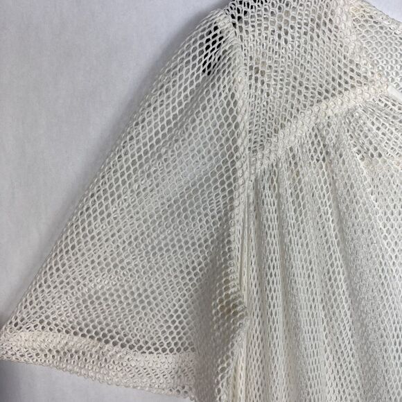 Tigre Et Tigre Rare Jayme Womens Dress M/L Ivory Net short Sleeve Midi USA - Picture 5 of 12